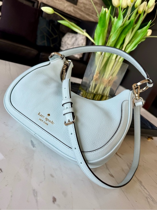New Kate Spade Leila Pebbled Leather Shoulder/Crossbody Bag Crisp Sky